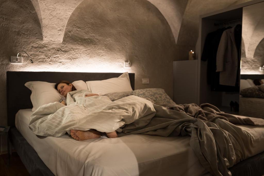 Łóżko lub łóżka w pokoju w obiekcie Relais Bondaz