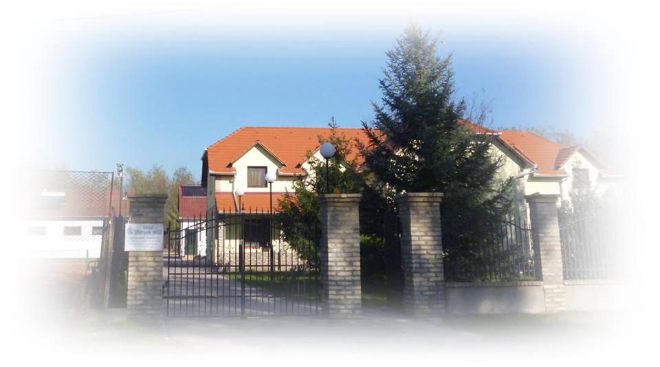 uma casa com uma cerca em frente a uma casa em Király Lovastanya Panzió em Jánoshalma