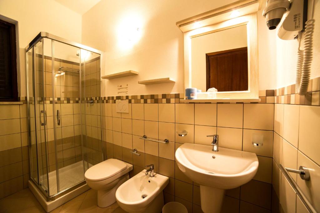 Koupelna v ubytování Hotel Oriente