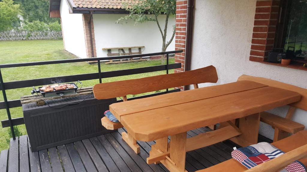 Balkón alebo terasa v ubytovaní Wałpusz - Mazurski Domek z Duszą