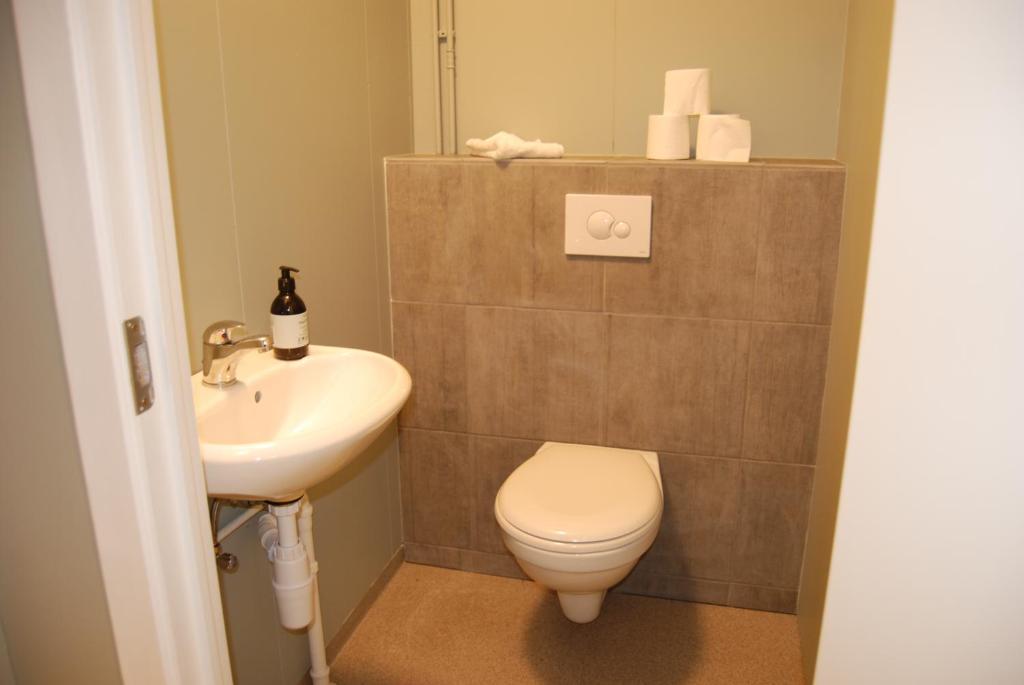A bathroom at Tehúsið Hostel & Guesthouse
