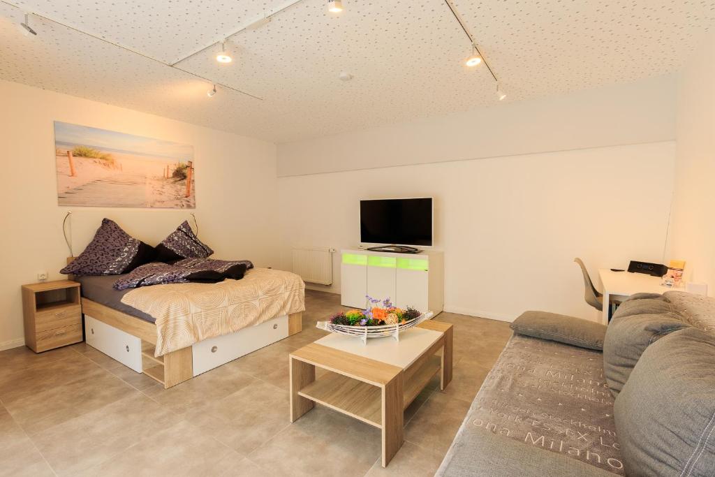 Μια τηλεόραση ή/και κέντρο ψυχαγωγίας στο Apartments Leverkusen City