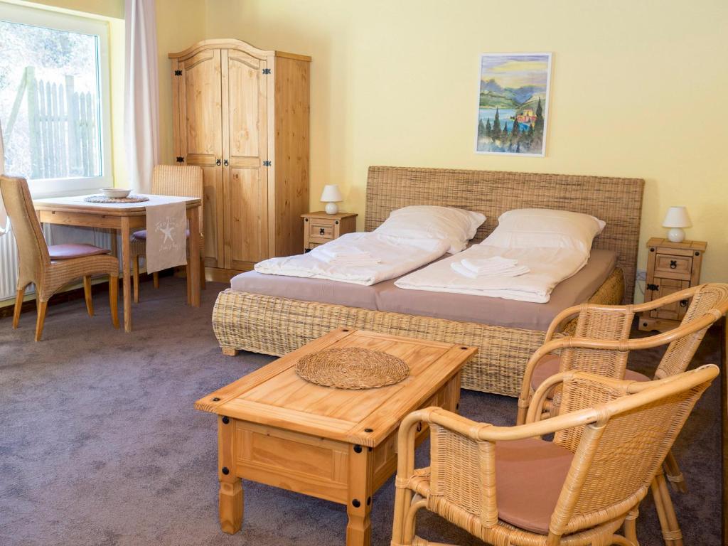 Postel nebo postele na pokoji v ubytování Haus am Zeiberberg