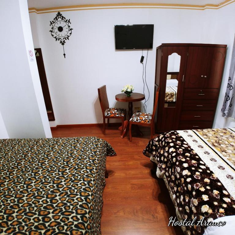 Postel nebo postele na pokoji v ubytování Hostal Arauco