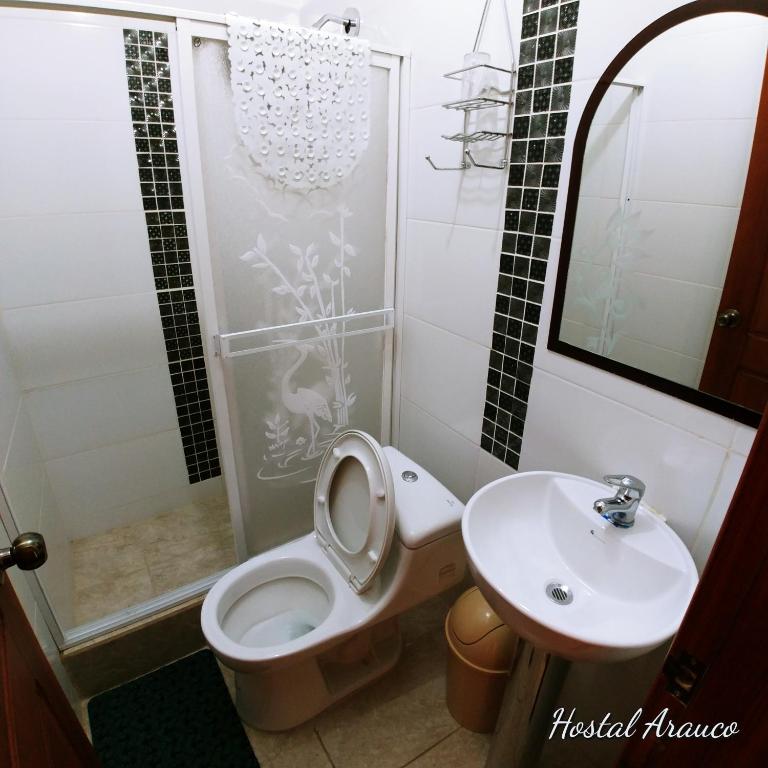 Koupelna v ubytování Hostal Arauco