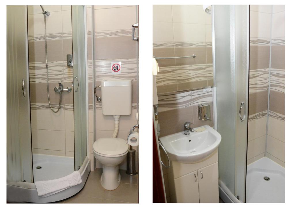 Koupelna v ubytování Garni Hotel Laguna Lux