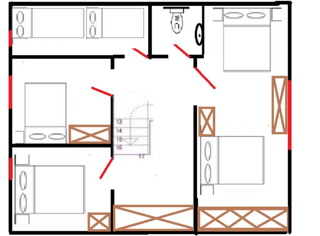 a schematic diagram of a house at Rogla - Chalet Mojca Pokrajculja in Zreče