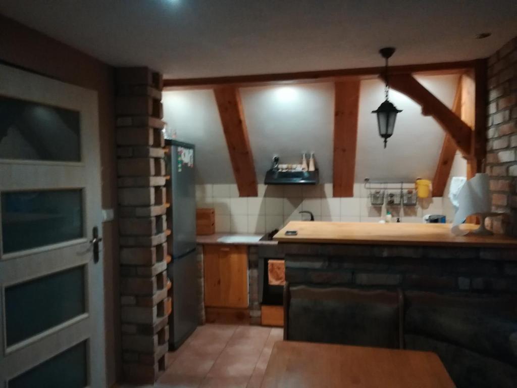 蒂科欽的住宿－Loft 'PRL'，厨房配有水槽和台面