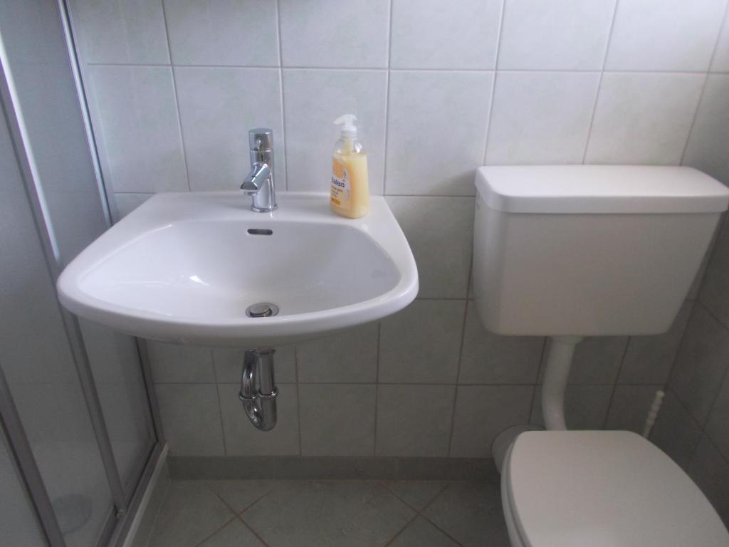 Koupelna v ubytování Bauernhof Moadl