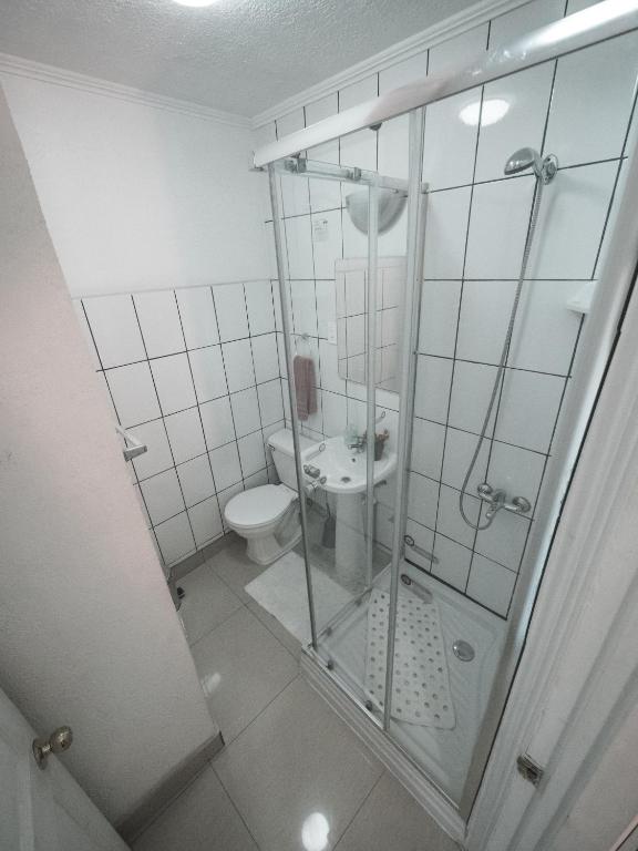 Koupelna v ubytování Hostal Providencia