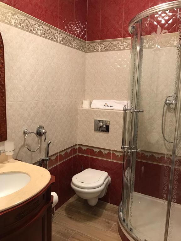 Koupelna v ubytování Hotel Saint Petersburg
