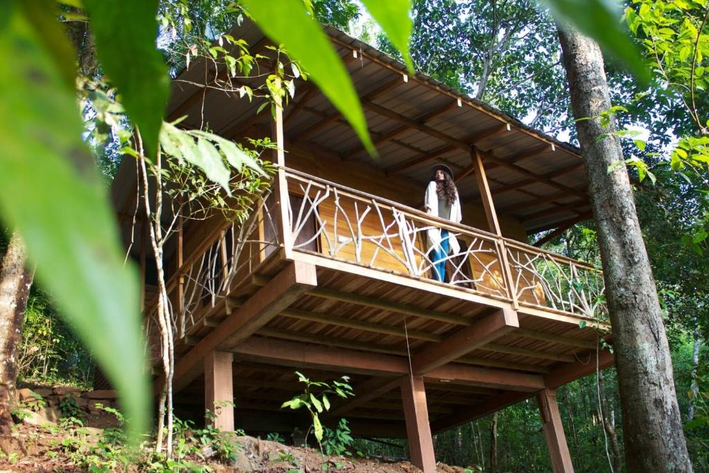 Balkón nebo terasa v ubytování Polwaththa Eco Lodges
