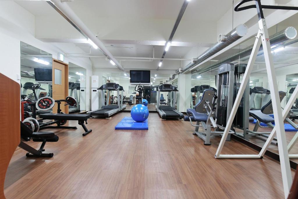 Fitness centrum a/nebo fitness zařízení v ubytování Benikea Swiss Rosen Hotel