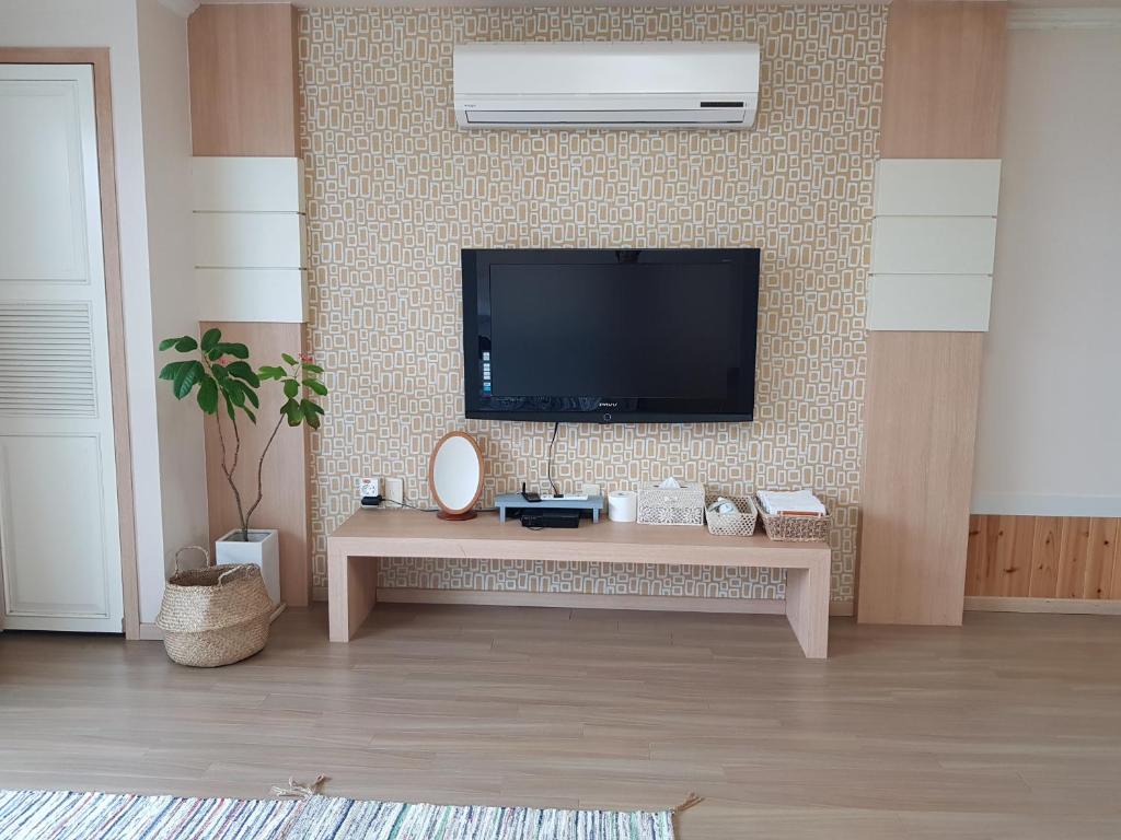 TV a/nebo společenská místnost v ubytování Green Narae Pension