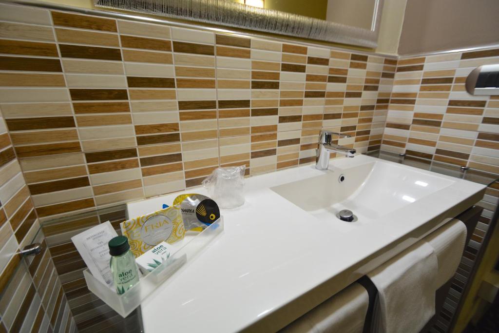 Koupelna v ubytování Hotel Eden