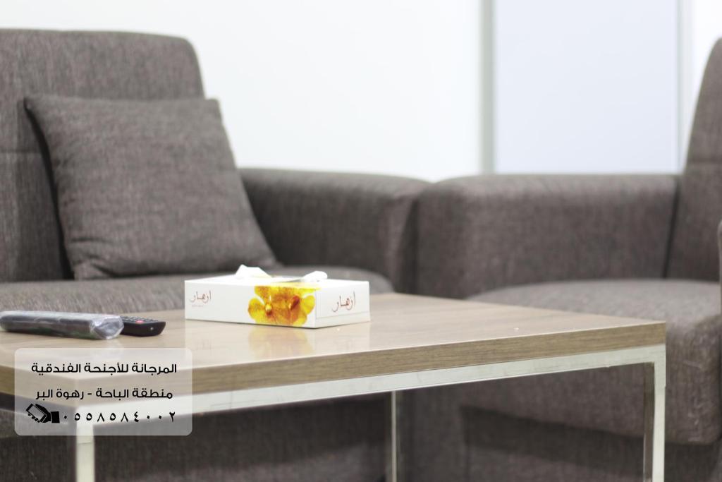 Posezení v ubytování المرجانة للشقق المفروشه للعائلات Al Murjana Furnished Apartments for Families