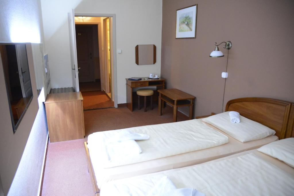 Postel nebo postele na pokoji v ubytování Hotel Minerva