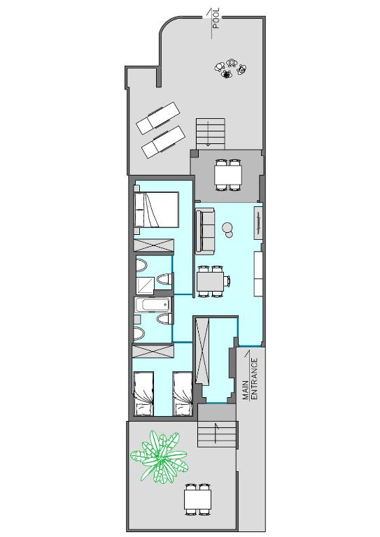 Půdorys ubytování Casa Punta Prima