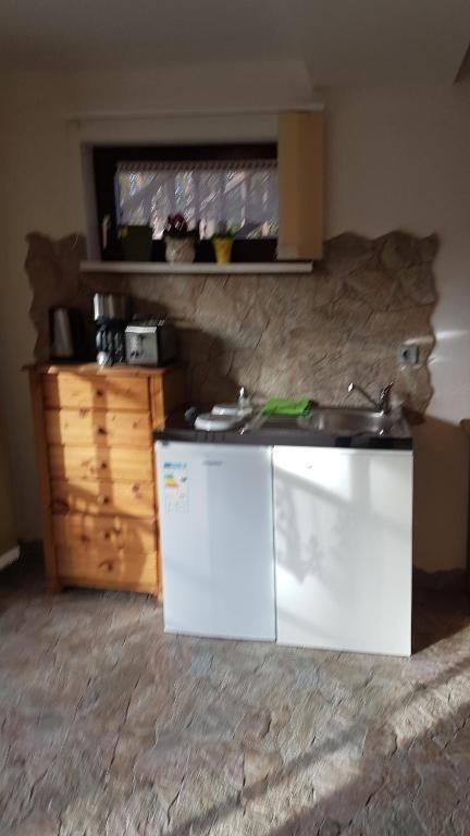Kuchyň nebo kuchyňský kout v ubytování Pension Tannenspitze