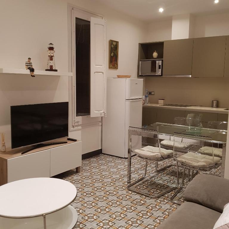 Kuchyň nebo kuchyňský kout v ubytování Apartamentos Nouvilas