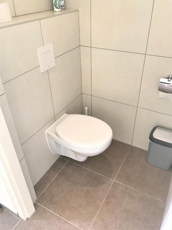 a bathroom with a toilet in a room at Blije Rust 10 in Willemstad