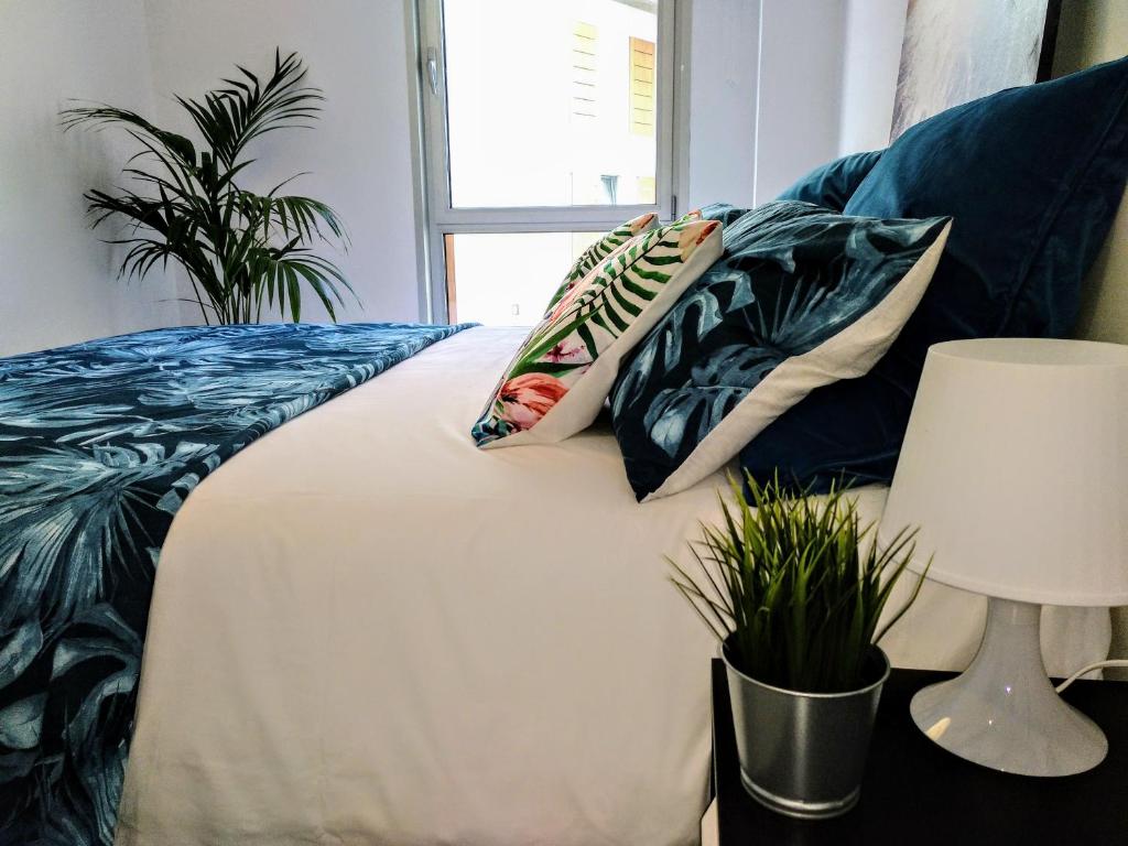 Postel nebo postele na pokoji v ubytování Nuevo y acogedor duplex frente al mar