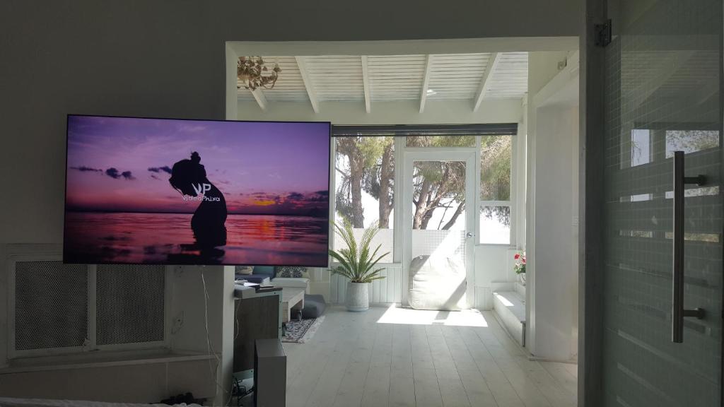 TV a/nebo společenská místnost v ubytování Michelle Suite סוויטת מישל
