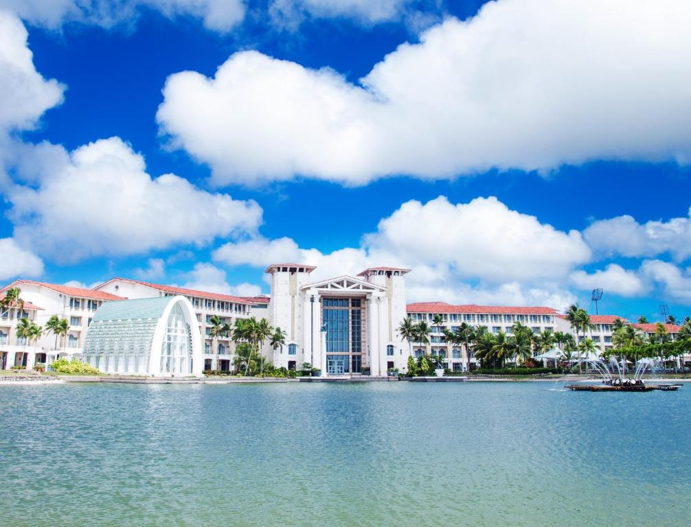 a view of the resort from the water at LeoPalace Resort Guam in Yona