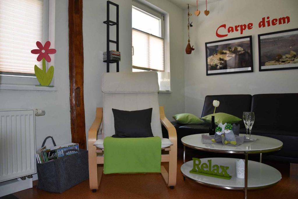 Posezení v ubytování Ferienhaus Finster