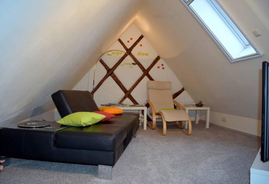 Posezení v ubytování Ferienhaus Finster
