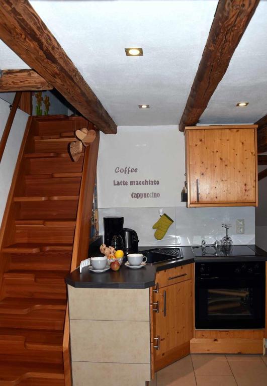Kuchyň nebo kuchyňský kout v ubytování Ferienhaus Finster