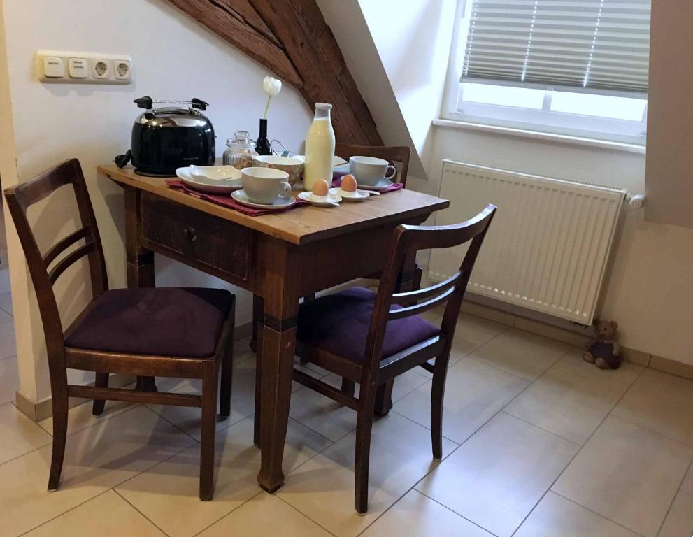Příslušenství pro přípravu čaje a kávy v ubytování Ferienhaus Finster