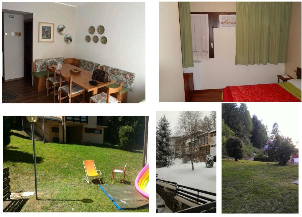 a collage of four pictures of a house at Centrale vicino cabinovia Magnolta e piscina in Aprica