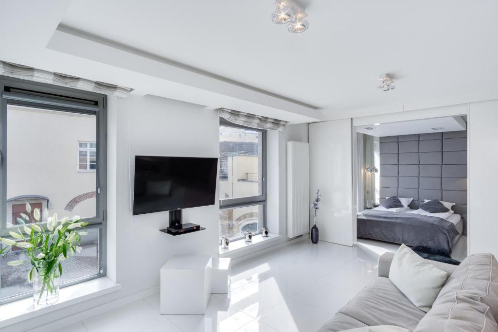 Televízia a/alebo spoločenská miestnosť v ubytovaní Elite Apartments Prestige Old Town