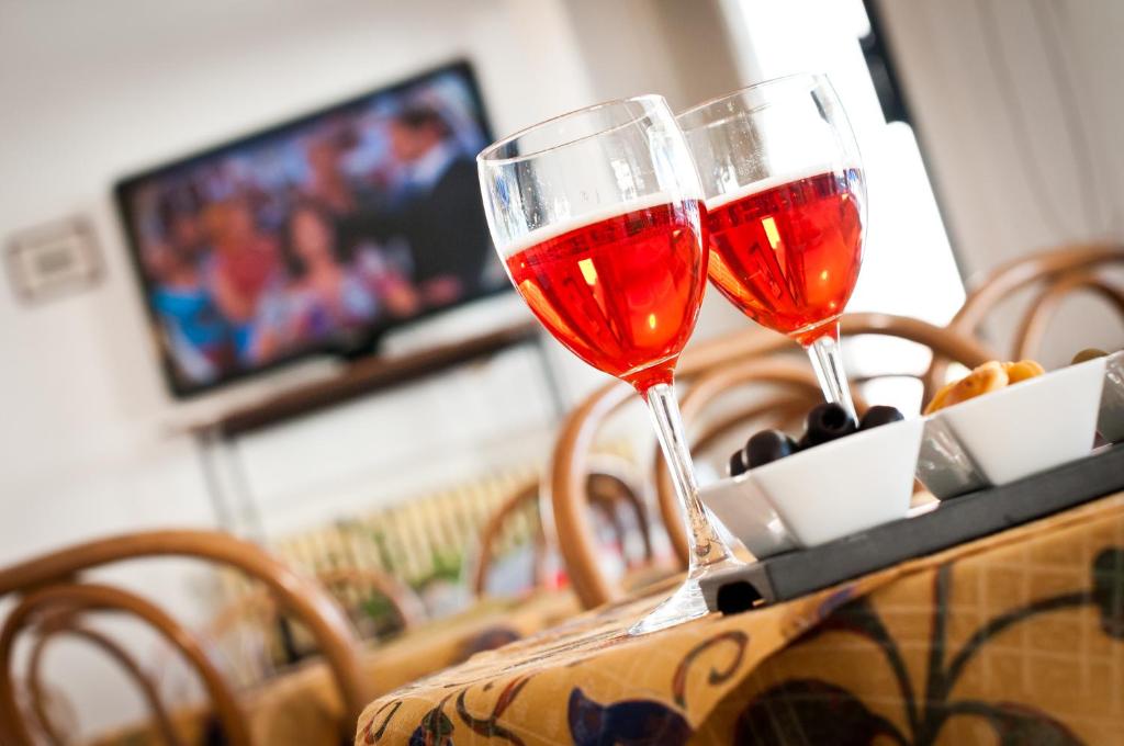 TV a/nebo společenská místnost v ubytování Hotel Milan