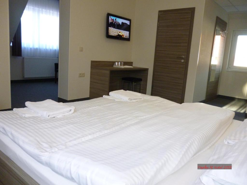 Postel nebo postele na pokoji v ubytování Paprika M1 Hotel