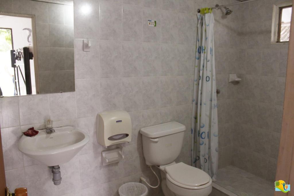 Koupelna v ubytování Hotel Campestre CENVATURS