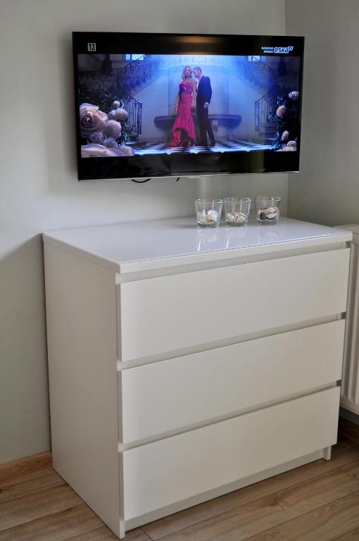 TV a/nebo společenská místnost v ubytování Apartamenty Feniks & Pegaz
