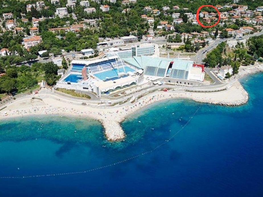 an aerial view of a resort with a swimming pool at Ada in Rijeka
