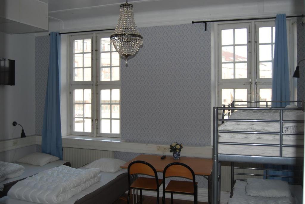 Postel nebo postele na pokoji v ubytování Halmstad Hotell & Vandrarhem Kaptenshamn