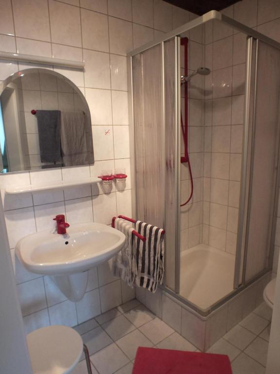 Koupelna v ubytování Gästehaus Neises