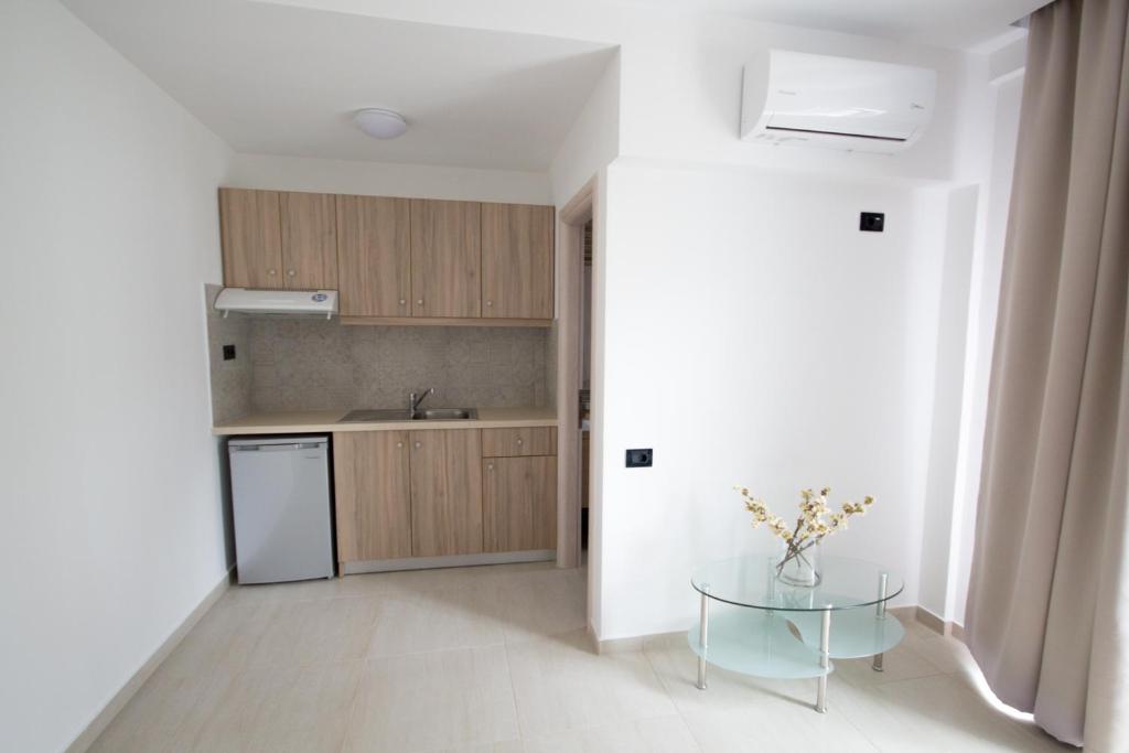 Kuchyň nebo kuchyňský kout v ubytování Xenia Stalis Apartments