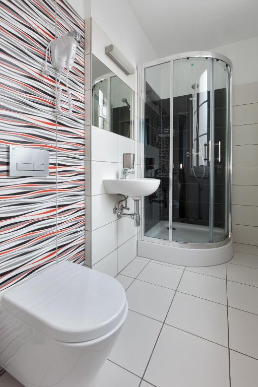 Koupelna v ubytování Premium Hostel