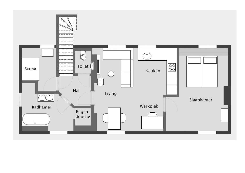 Půdorys ubytování B&B Eikenlaan 12