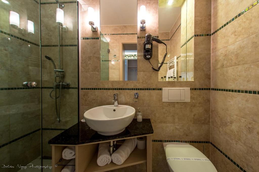 Koupelna v ubytování Hotel Aurum Family "A"