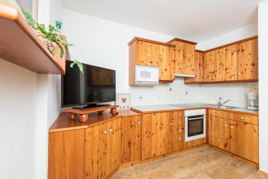 Kuchyň nebo kuchyňský kout v ubytování Bauernhof Hoenigshof