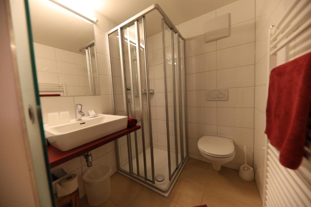 Koupelna v ubytování Hotel OXA