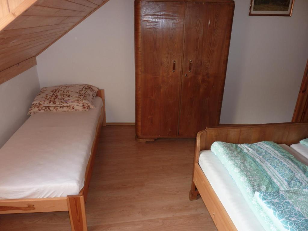 Postel nebo postele na pokoji v ubytování Ubytování Podolí U Křížku