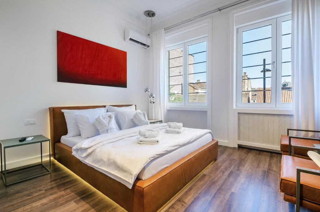 Postel nebo postele na pokoji v ubytování Room 25 Belgrade