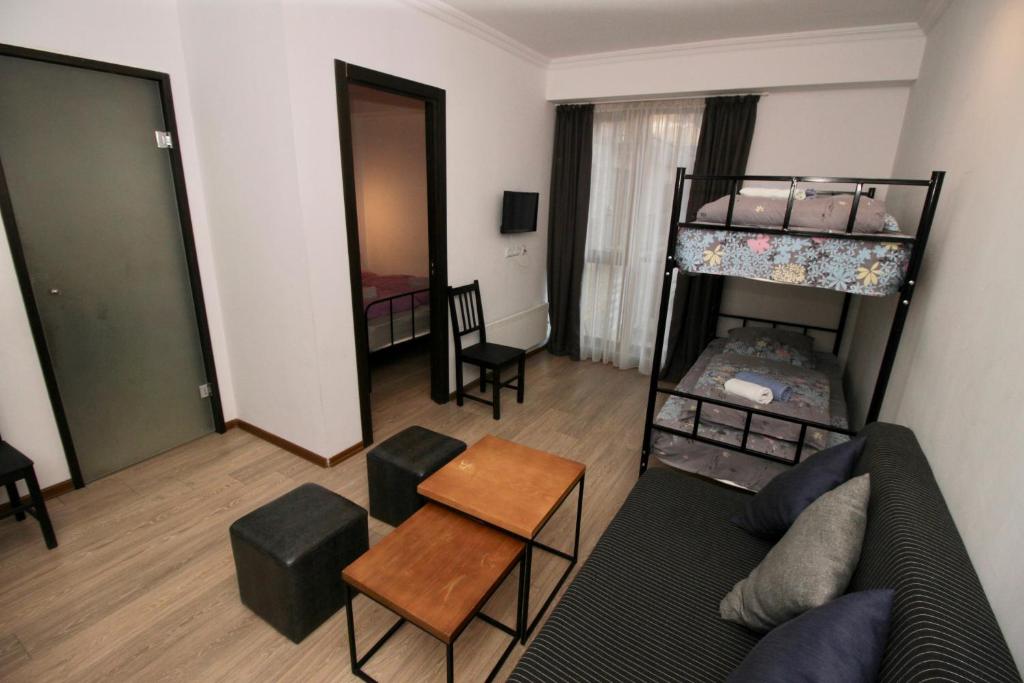 Postel nebo postele na pokoji v ubytování Apartment N322 Gudauri Loft